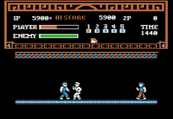 Kung-Fu Master (Apple II) screenshot: Getting into the action...