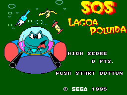 Sapo Xulé: S.O.S. Lagoa Poluída (SEGA Master System) screenshot: Title screen.