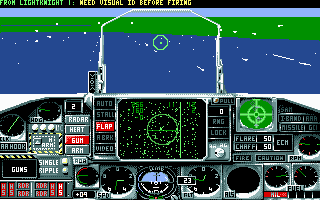 Flight of the Intruder (DOS) screenshot: Cockpit view