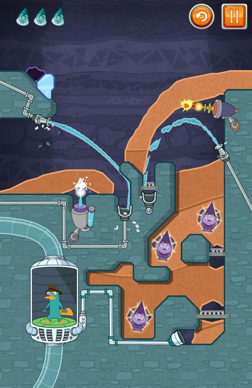 Where's My Perry? (Android) screenshot: A more advanced puzzle