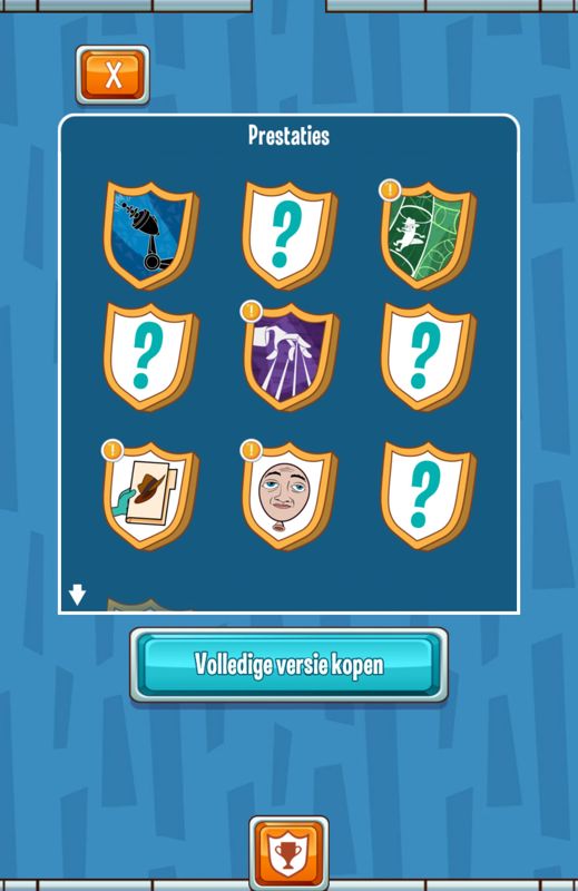 Where's My Perry? (Android) screenshot: Achievements (Dutch free version)