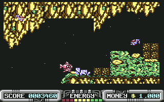 Battle Chopper (Commodore 64) screenshot: Landed on the ground
