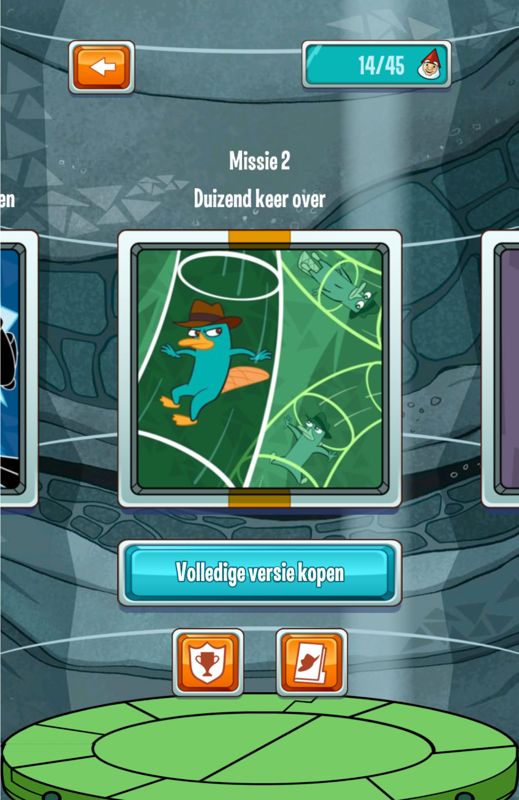 Where's My Perry? (Android) screenshot: Mission progress (Dutch free version)