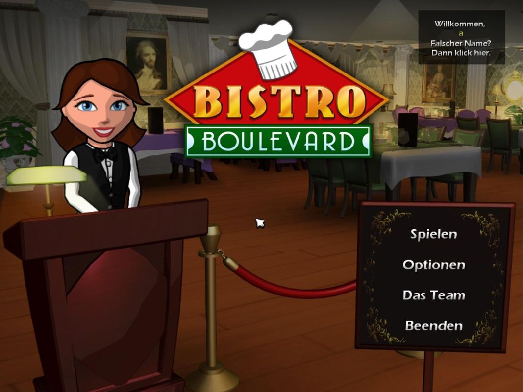 Bistro Boulevard (Windows) screenshot: Main menu