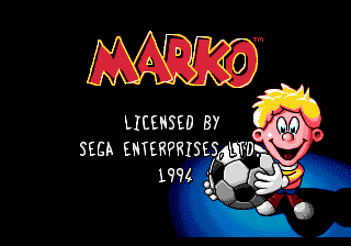 Marko (Genesis) screenshot: Title Screen (US version)