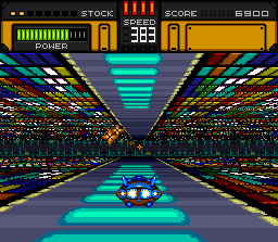 HyperZone (SNES) screenshot: Getting the ship repaired