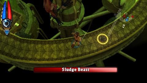 Untold Legends: The Warrior's Code (PSP) screenshot: Boss creature - Sludge beast