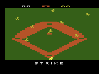 Super Baseball (Atari 2600) screenshot: Steeeerike!