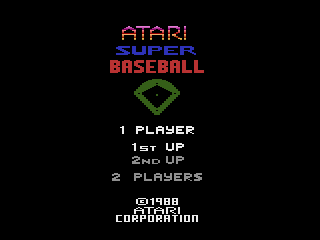 Super Baseball (Atari 2600) screenshot: Title screen