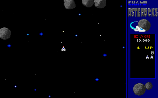 CHAMP Asterocks (DOS) screenshot: The Champ mode, in bitmap graphics.
