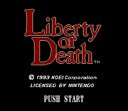 Liberty or Death (SNES) screenshot: Title screen.