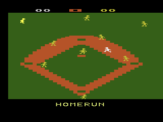 Super Baseball (Atari 2600) screenshot: Homerun!