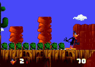 Daffy Duck in Hollywood (Genesis) screenshot: Be careful, those bushes are deadly!