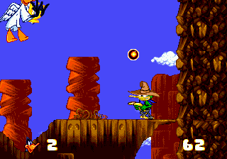 Daffy Duck in Hollywood (Genesis) screenshot: Daffy Duck is killed. He becomes an angel.