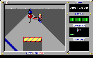 Duke Nukem (DOS) screenshot: Do NOT shoot the baloons though