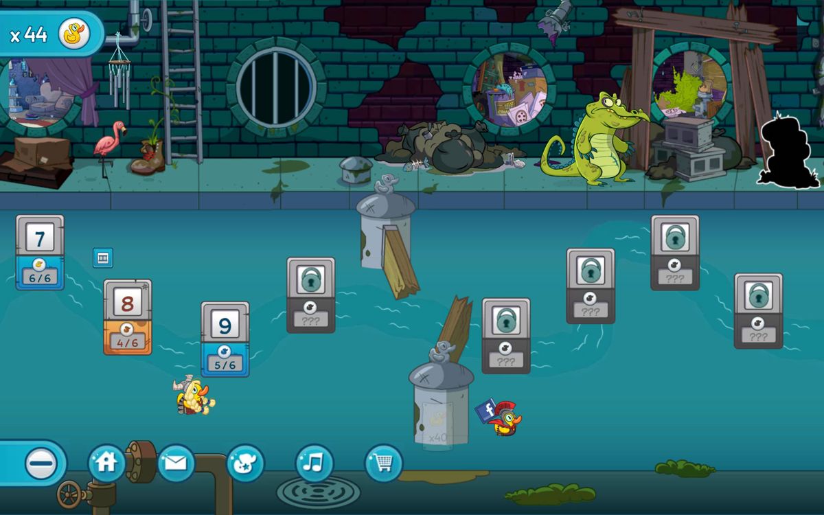 Where's My Water? 2 (Windows Apps) screenshot: Progress through the Sewer, the first environment