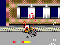 Dead Angle (SEGA Master System) screenshot: When in front of an enemy you turn red