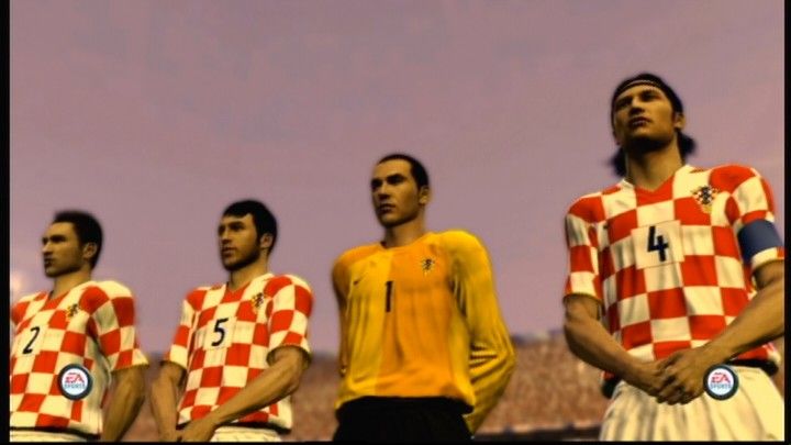 FIFA World Cup: Germany 2006 (Xbox 360) screenshot: Croatian team in a friendly game against the Netherlands.