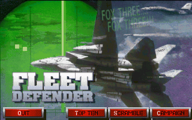 Fleet Defender (DOS) screenshot: Menu.
