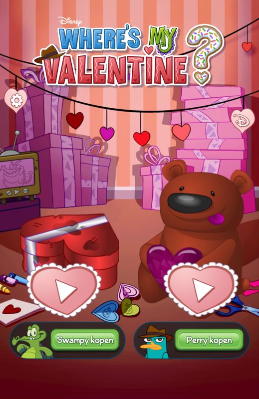 Where's My Valentine? (Android) screenshot: Title screen (<i>Where's My Valentine?</i> - Dutch version)