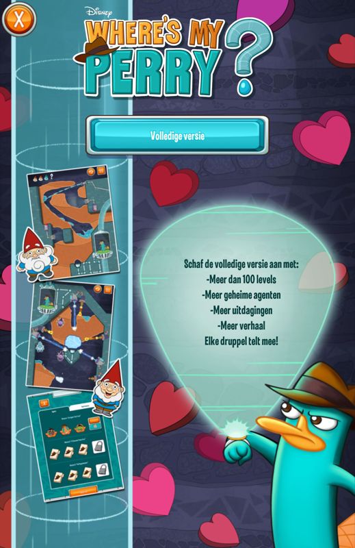 Where's My Valentine? (Android) screenshot: You'll see the occasional advertisement (<i>Where's My Valentine?</i> - Dutch version).