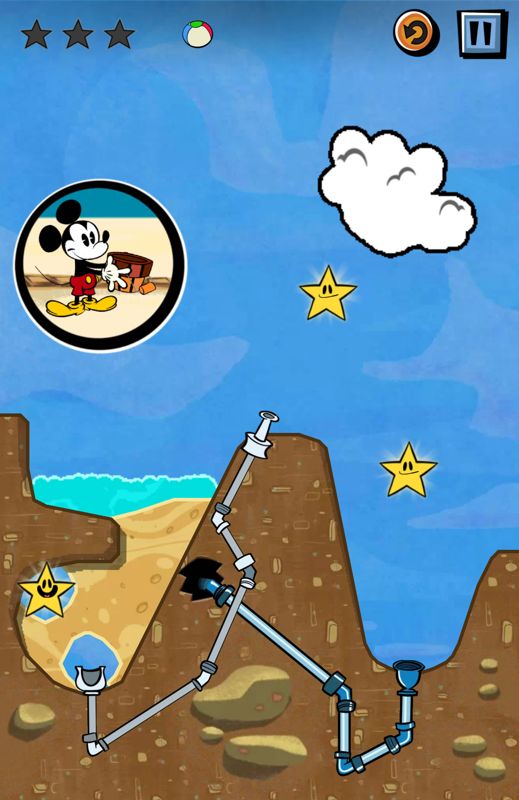 Where's My Mickey? (Android) screenshot: Use the spout to launch water into the cloud (free version).