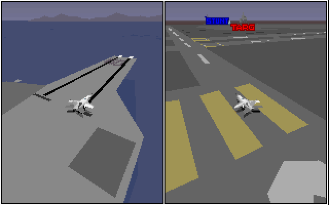 Evasive Action (DOS) screenshot: Multiplayer game (split-screen).