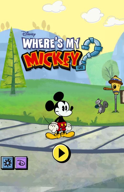 Where's My Mickey? (Android) screenshot: Main menu and title screen (free version)