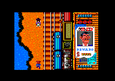 Gun.Smoke (Amstrad CPC) screenshot: The train is coming