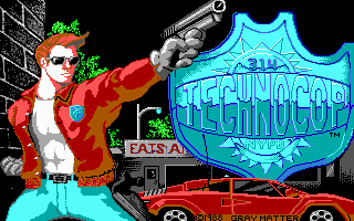 Techno Cop (DOS) screenshot: Title screen (EGA)
