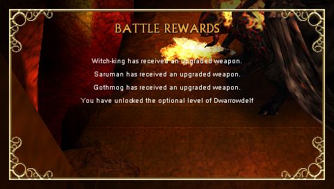 The Lord of the Rings: Tactics (PSP) screenshot: Battle rewards screen