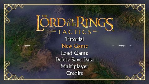 The Lord of the Rings: Tactics (PSP) screenshot: Main menu