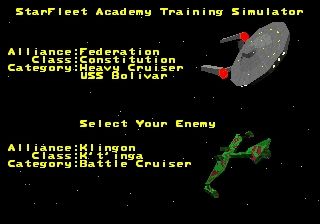 Star Trek: Starfleet Academy - Starship Bridge Simulator (SEGA 32X) screenshot: Simulator Set-Up