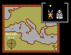 Astérix (SEGA Master System) screenshot: Round 1-1 map.