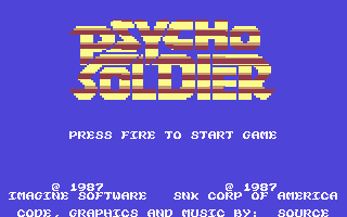 Psycho Soldier (Commodore 64) screenshot: Title screen