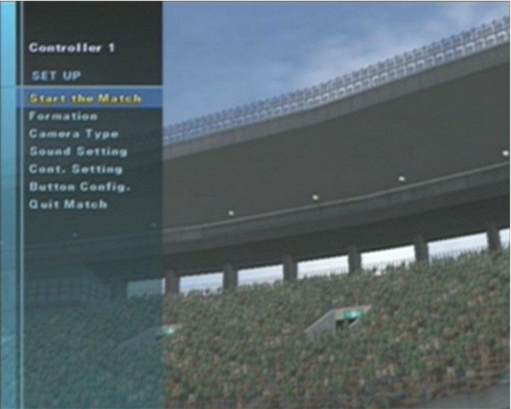 Pro Evolution Soccer (PlayStation 2) screenshot: Match Setup Screen