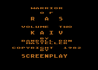 Kaiv (Atari 8-bit) screenshot: Title screen