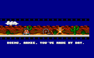 CarVup (Amiga) screenshot: Western world complete - a teddy is rescued