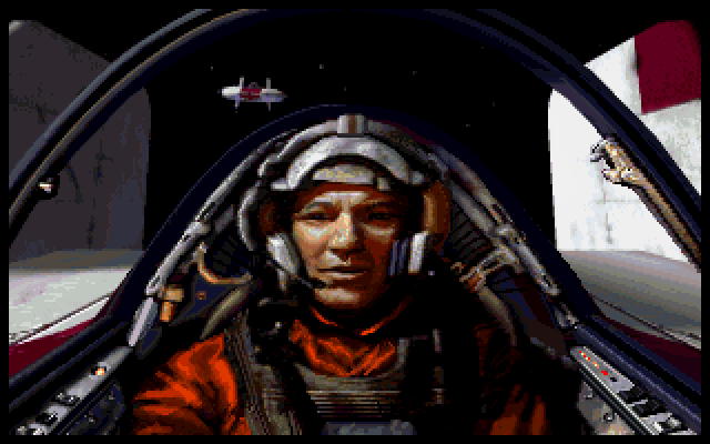 Star Wars: Rebel Assault (DOS) screenshot: Your instructor for A-Wing simulation.