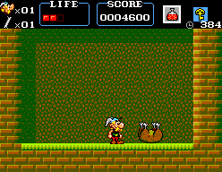 Astérix (SEGA Master System) screenshot: Humm, seems that we'll have a party in the village.