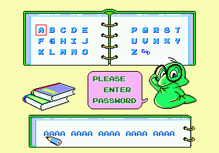 Tiny Toon Adventures: Buster's Hidden Treasure (Genesis) screenshot: Password Screen