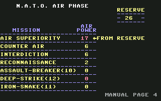 Theatre Europe (Commodore 64) screenshot: N.A.T.O. Air Phase