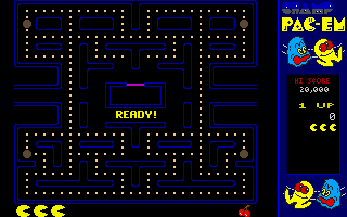 CHAMP Pac-em (DOS) screenshot: Get ready...