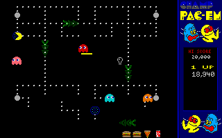 CHAMP Pac-em (DOS) screenshot: Another feature of Champ mode: Lights switched off.