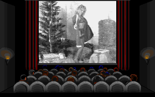 Cover Girl Strip Poker (DOS) screenshot: The digitized "movie"
