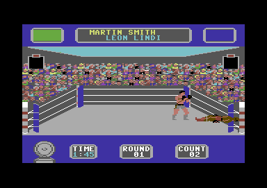 Star Rank Boxing II (Commodore 64) screenshot: He's down