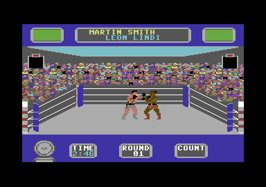 Star Rank Boxing II (Commodore 64) screenshot: Not quite on the mark