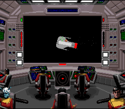 Star Trek: Starfleet Academy - Starship Bridge Simulator (SNES) screenshot: Following an enemy through it's tight turn