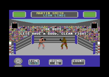 Star Rank Boxing II (Commodore 64) screenshot: Into the ring