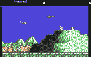 P47 Thunderbolt (Commodore 64) screenshot: Start of stage 1